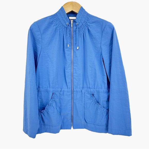 Zenergy by Chico’s Blue Lightweight Zip Front Jacket Size 2 (L/12) - Picture 1 of 12